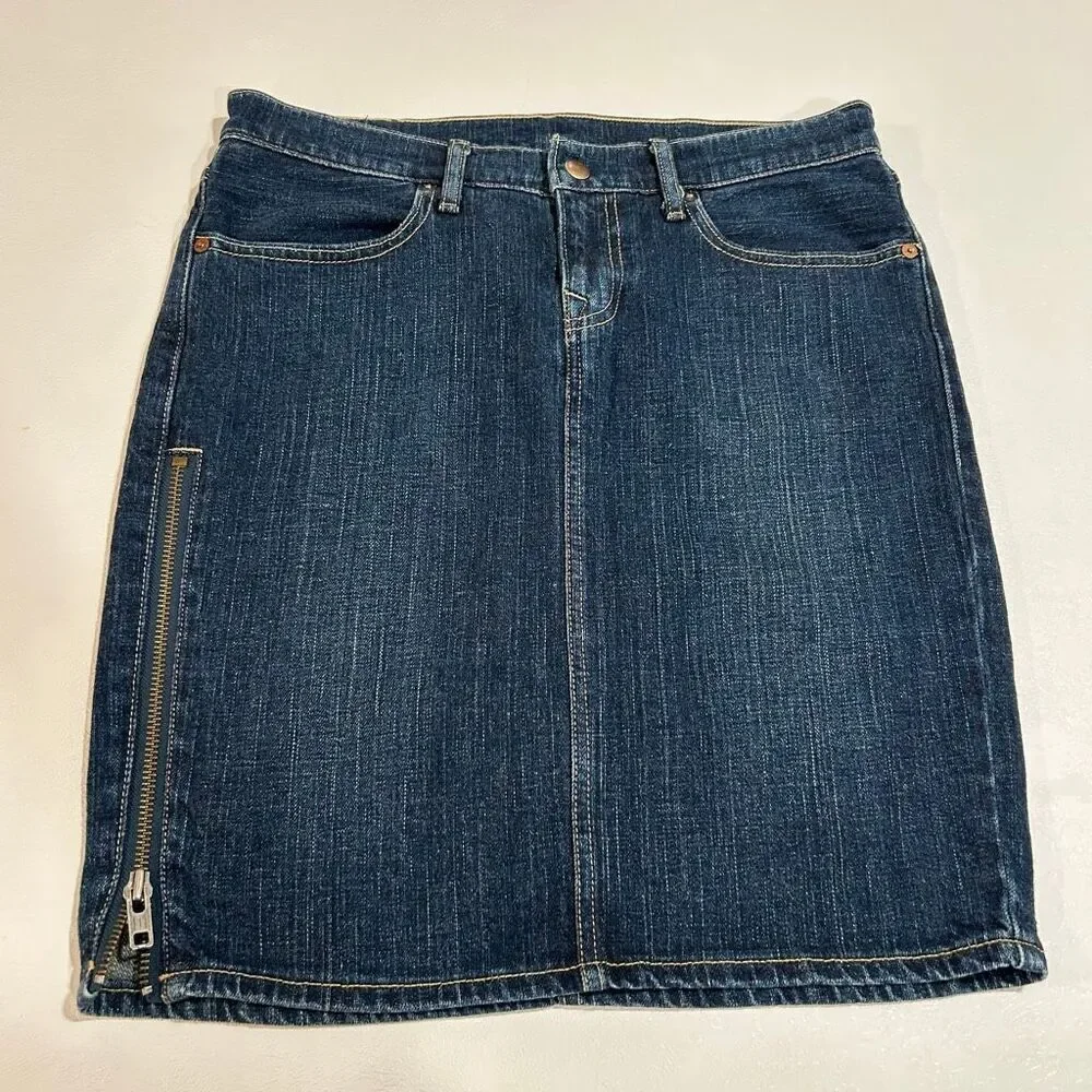 Levi’s Premium Zippit Kit Denim Skirt Dark Wash Size 30